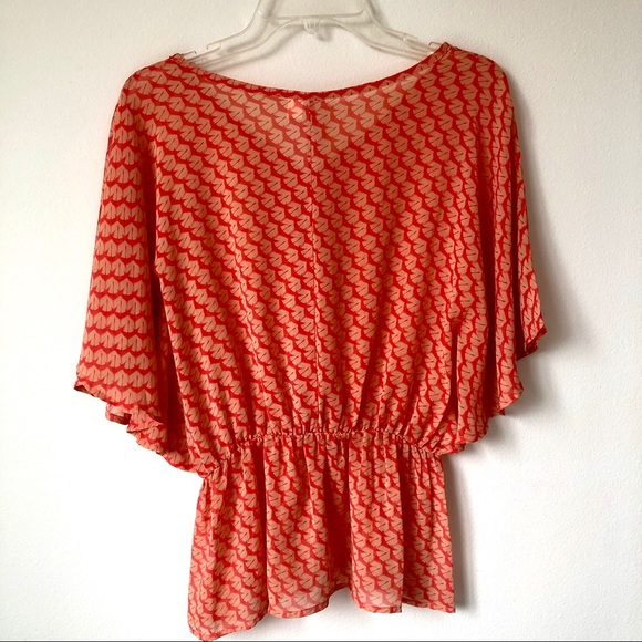 🤩*LIKE NEW* Chiffon Peplum Button-Up Blouse - Picture 2 of 7